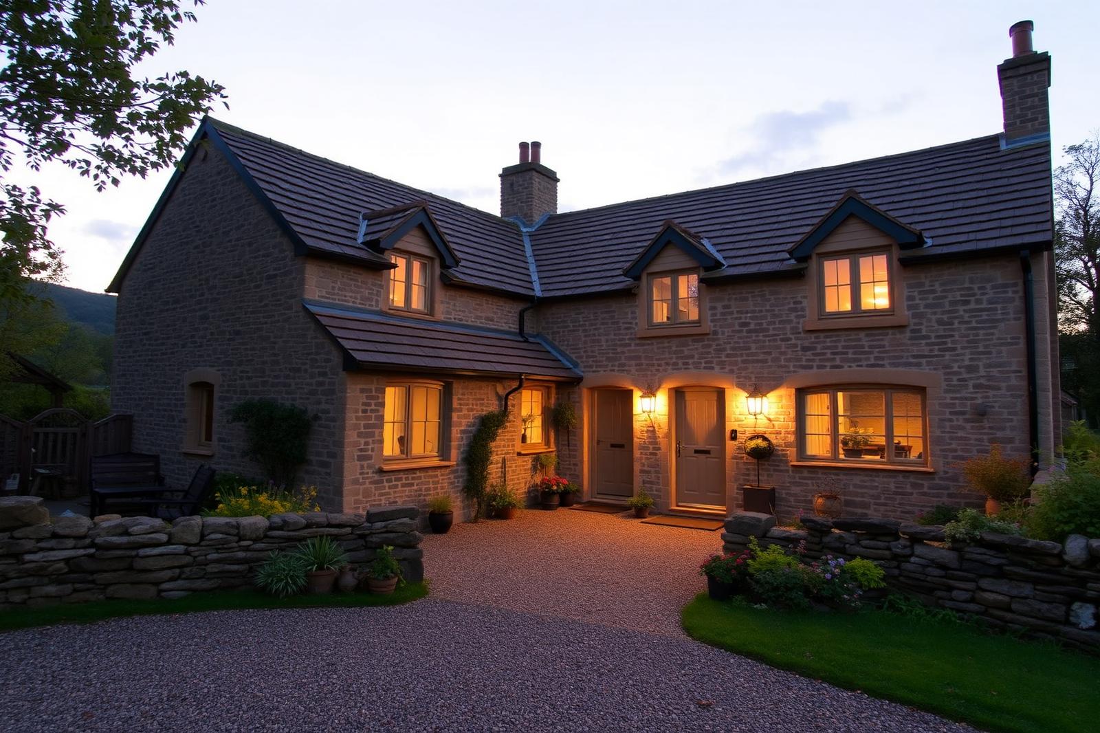 A managed Shropshire cottage at dusk